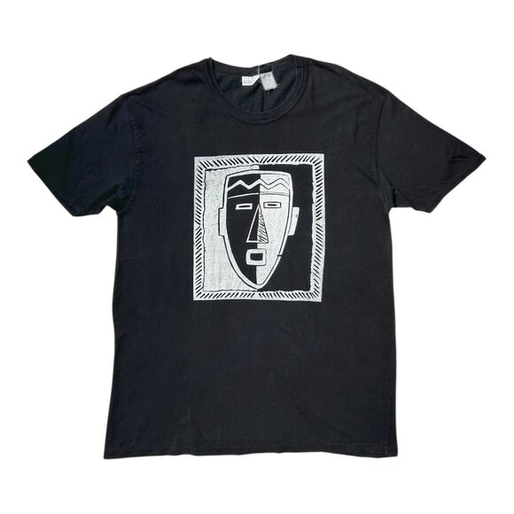 90s Vintage Mask Face Art T-shirt Single Stitch Roberto Graphic Tee. - Picture 1 of 6